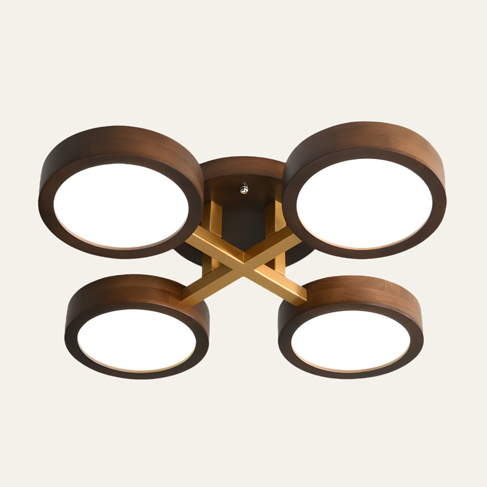 LED Taklampa med Modern Design i Trä