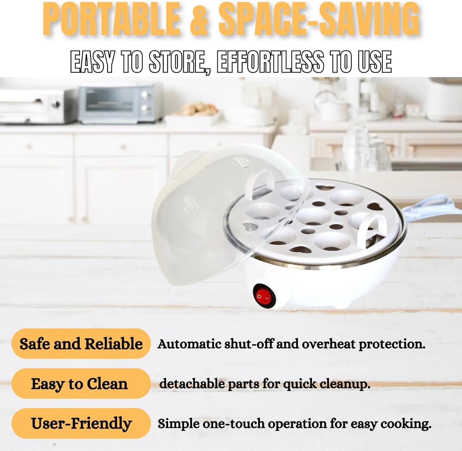 Elektrisk ångkokare – Pocherare med automatisk avstängning Multifunktionell äggkokare