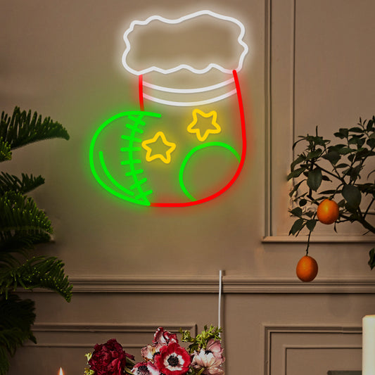 Kerststrumpa Dekoration LED Neonlampa