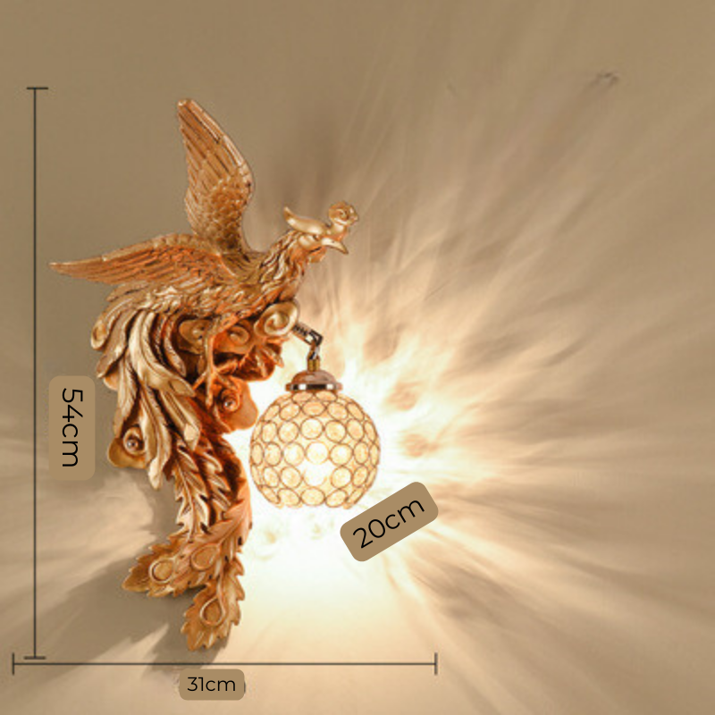 LuxeFlame - Draken Phoenix Vägglampa | Mystisk LED Belysning