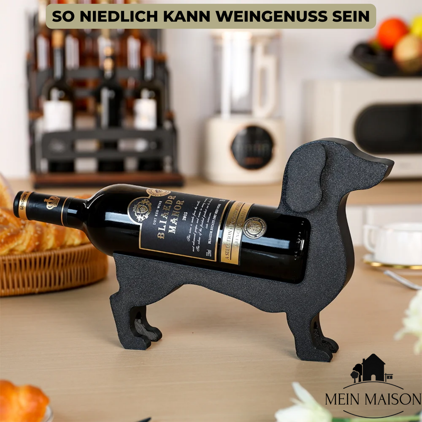 Carvallo Dachshund CorkHound | Originellt design | Stabil & Dekorativ | För 375–500 ml