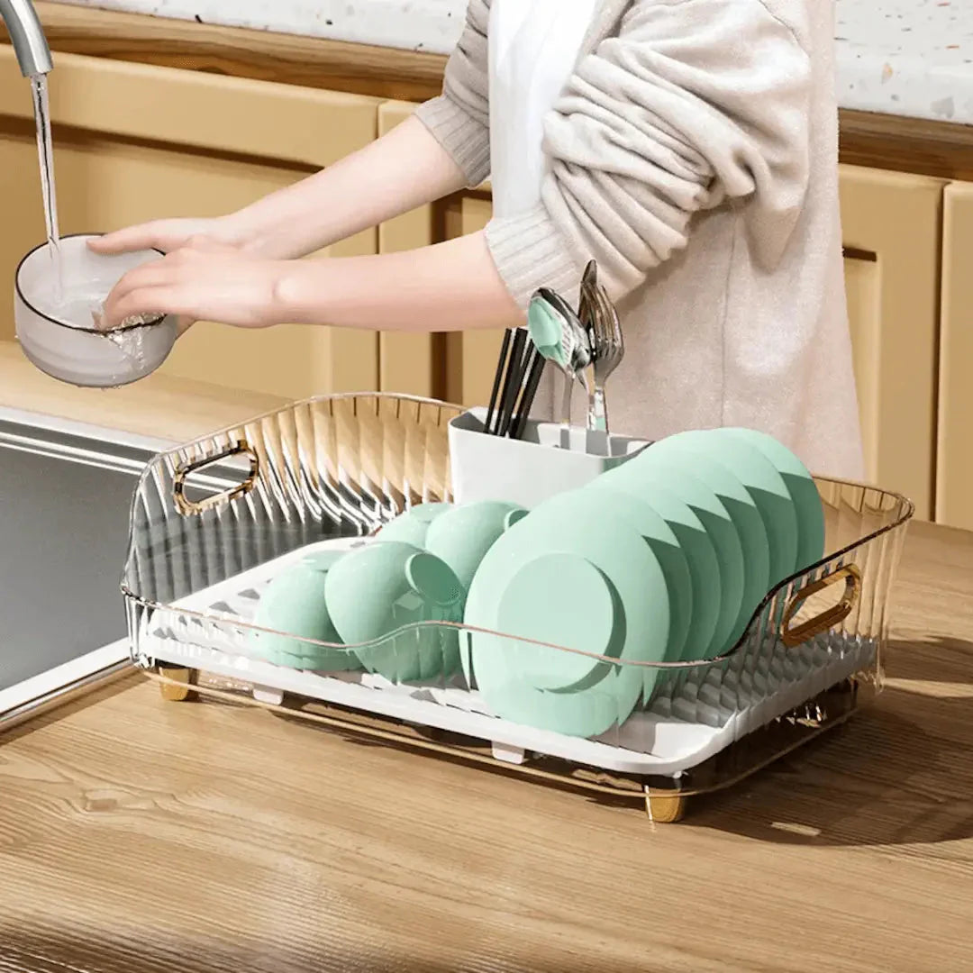 Avtorkställ för diskar med avrinning och modern design