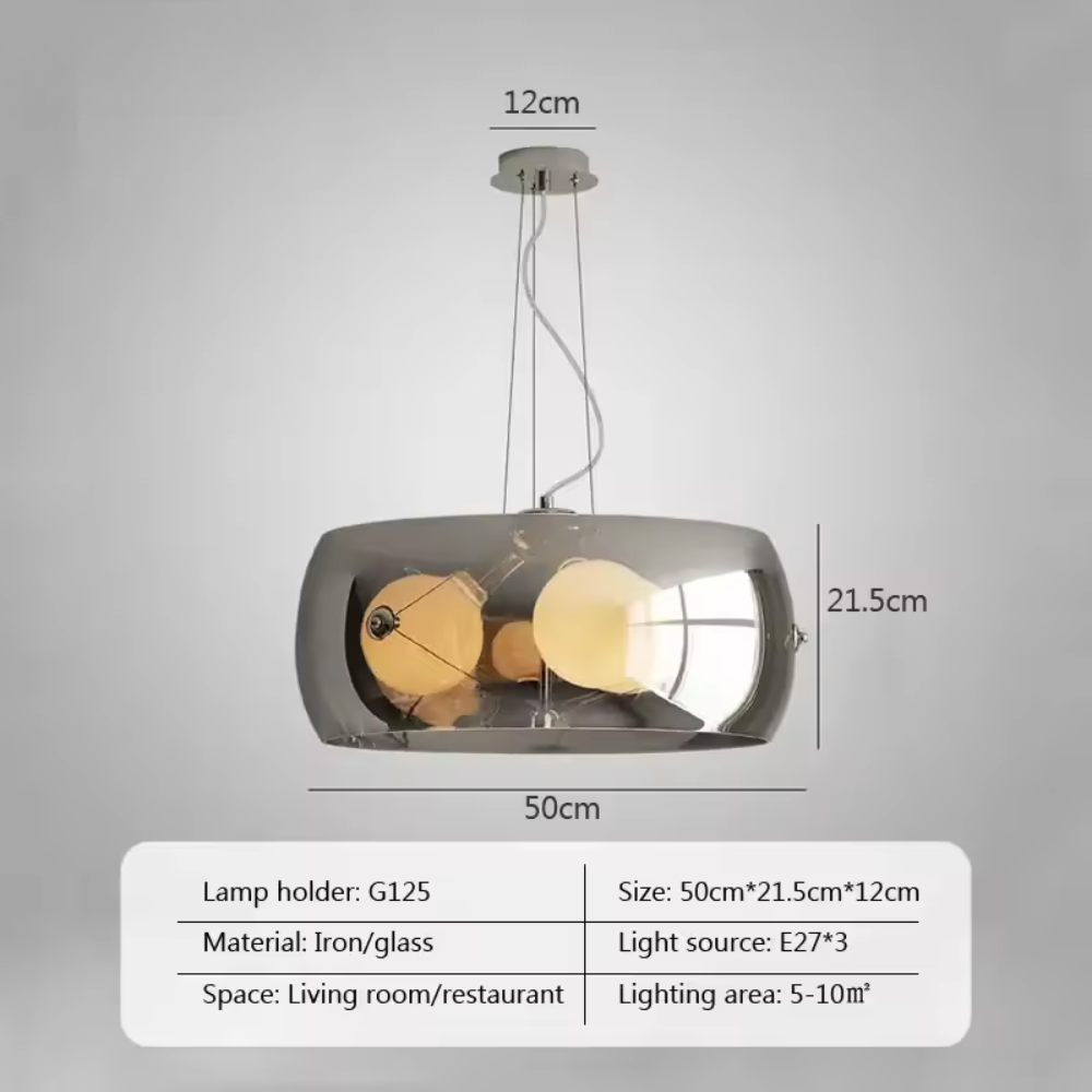 Aurion | Modern glas-LED-hänglampa för kök, vardagsrum och matsal