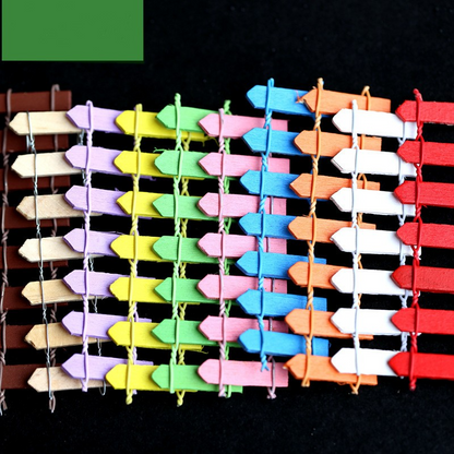 Miniatyr trädgårdsgärde i trä – Färgglad dekoration för feuträdgård och modellbygge