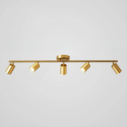 Minimalistisk LED Taklampa med Guld Tubulär Skena och Metalls.k.s.