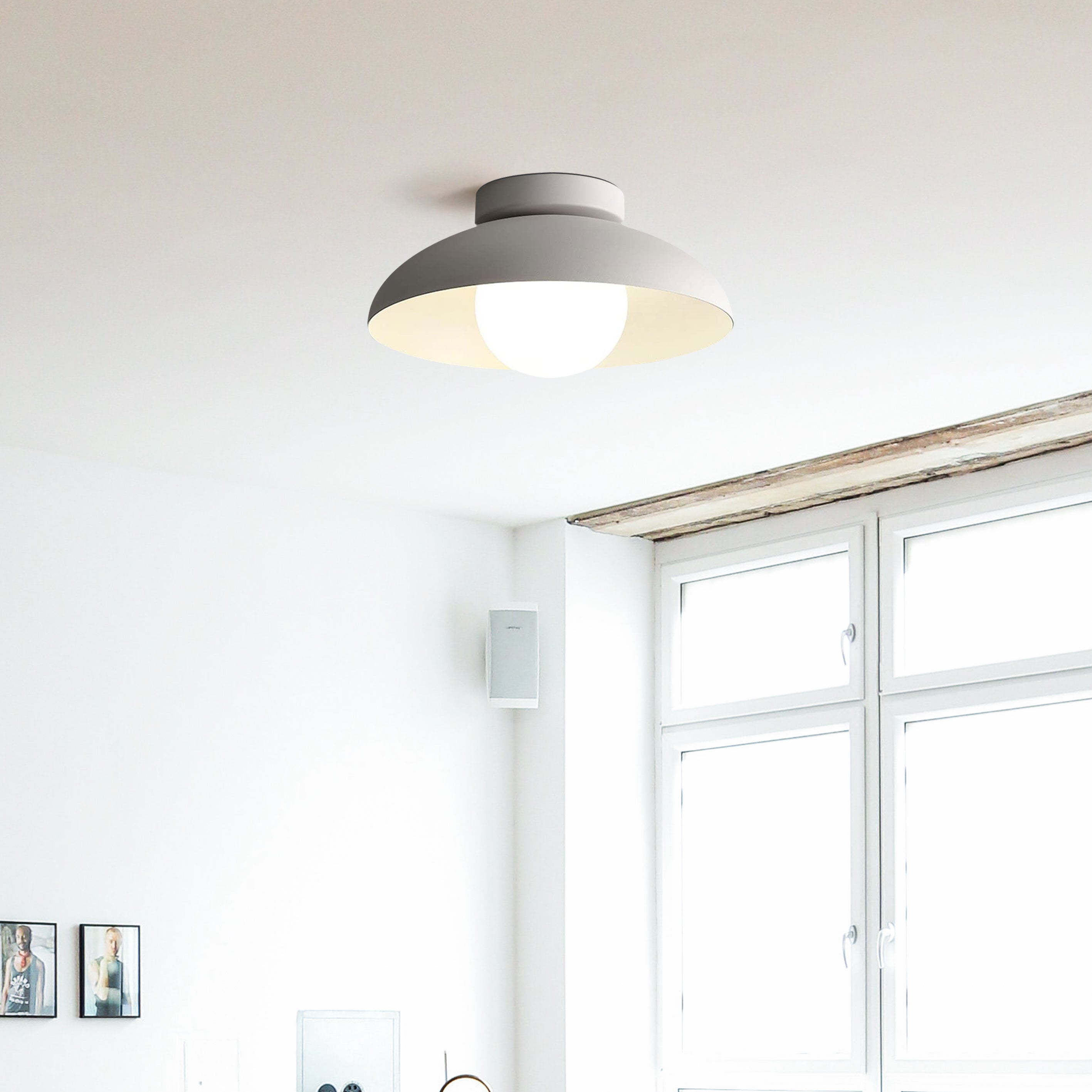 Modern Metallisk Semi-Flush Taklampa för Hallen