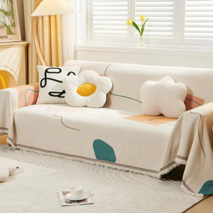 Meringue Chenille Geometri Sofföverdrag