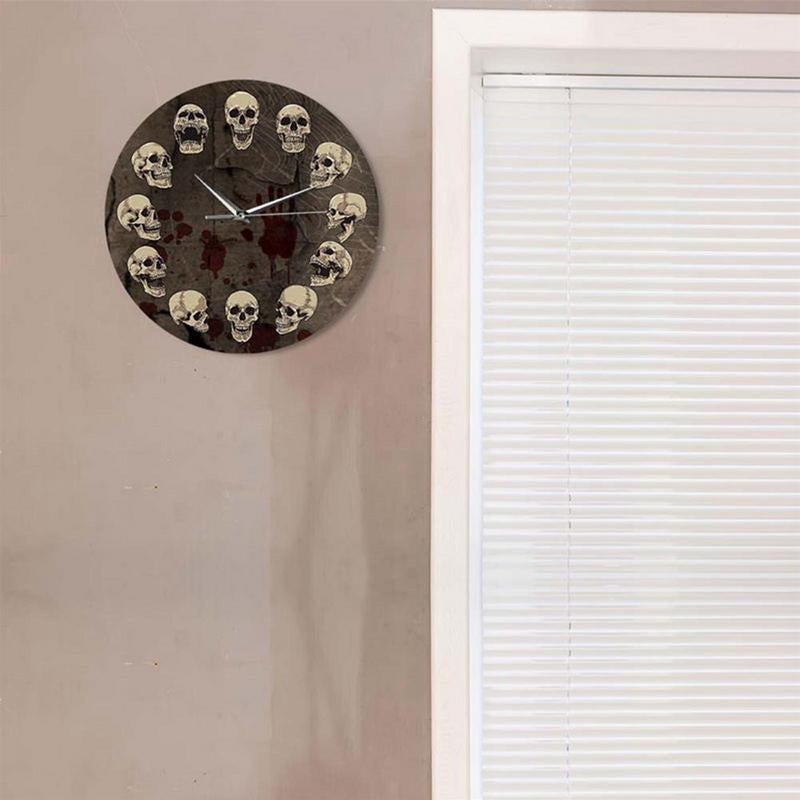 Anatomisk skalle Väggklocka - tyst väggdekoration av akryl