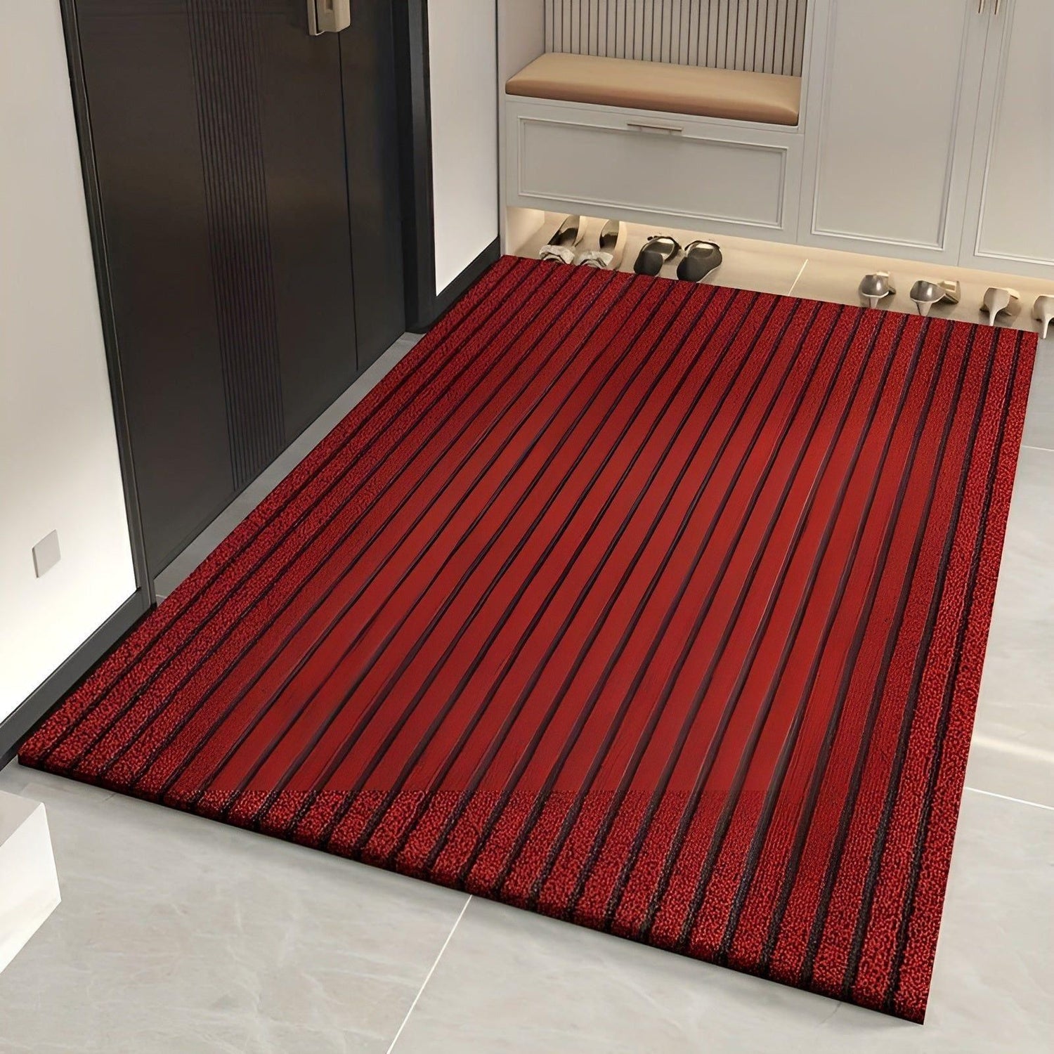 SlipSafe Golvmatta -Randig väderbeständig halkskyddsmatta