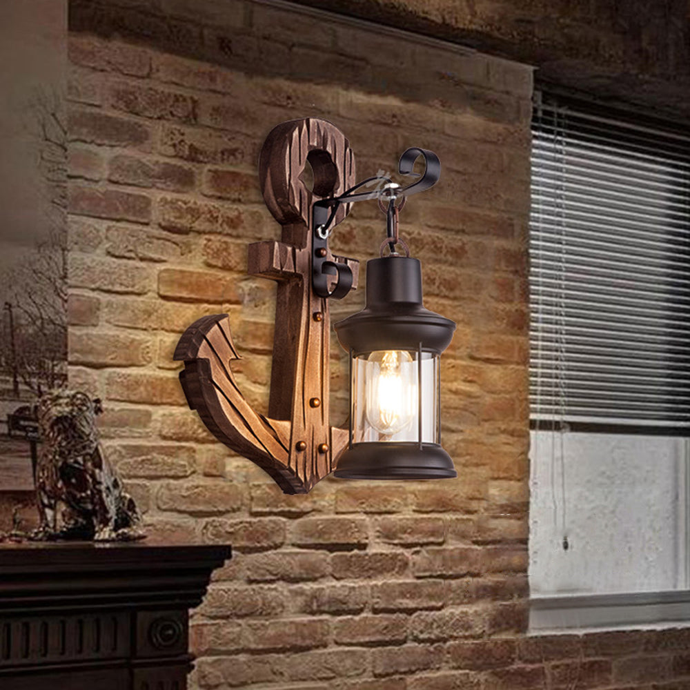 Austin Vintage LED Vägglampa - Anker, Mat- / Vardagsrum, Metall/Trä