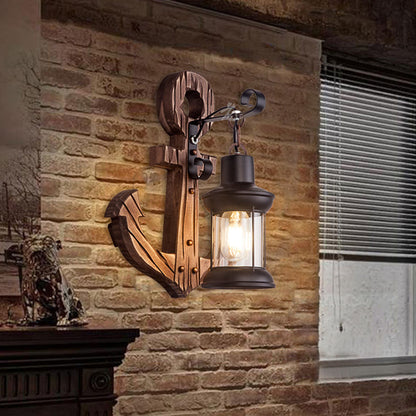 Austin Vintage LED Vägglampa - Anker, Mat- / Vardagsrum, Metall/Trä