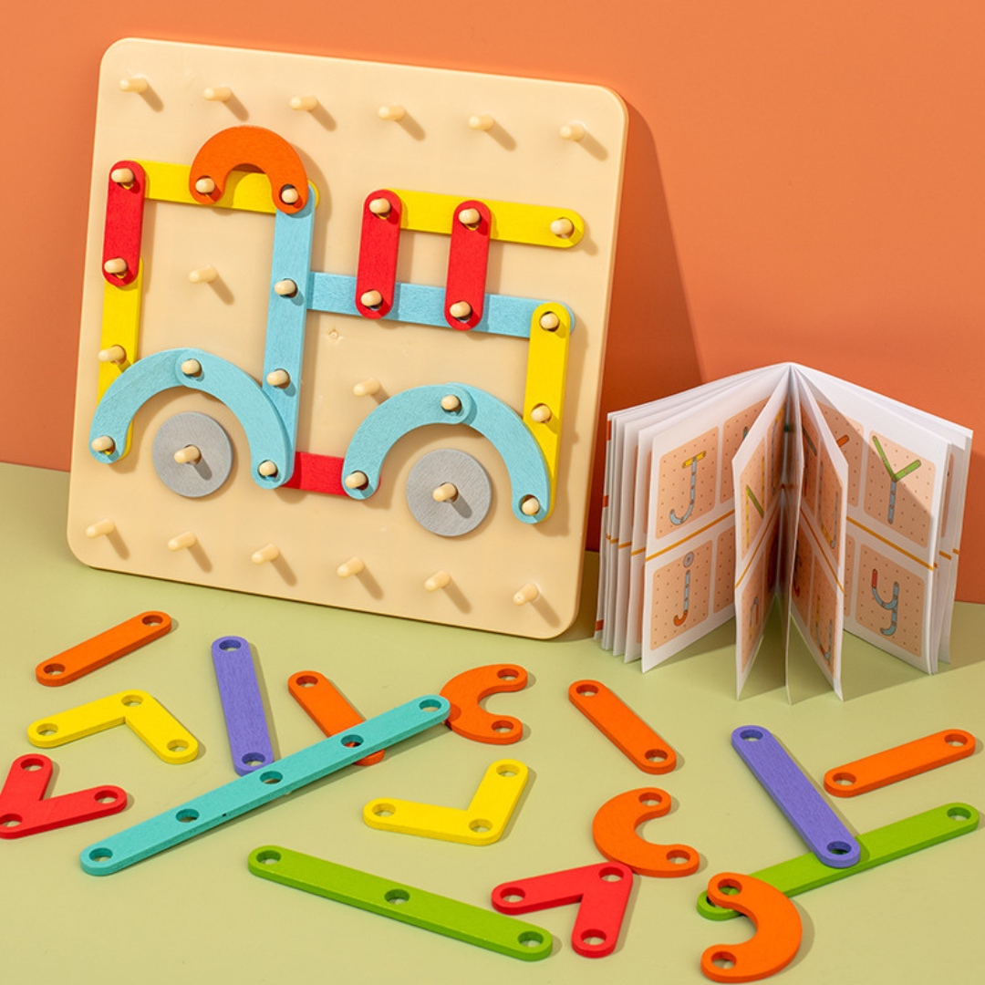 Kreativ Montessori trä nagel pussel leksak