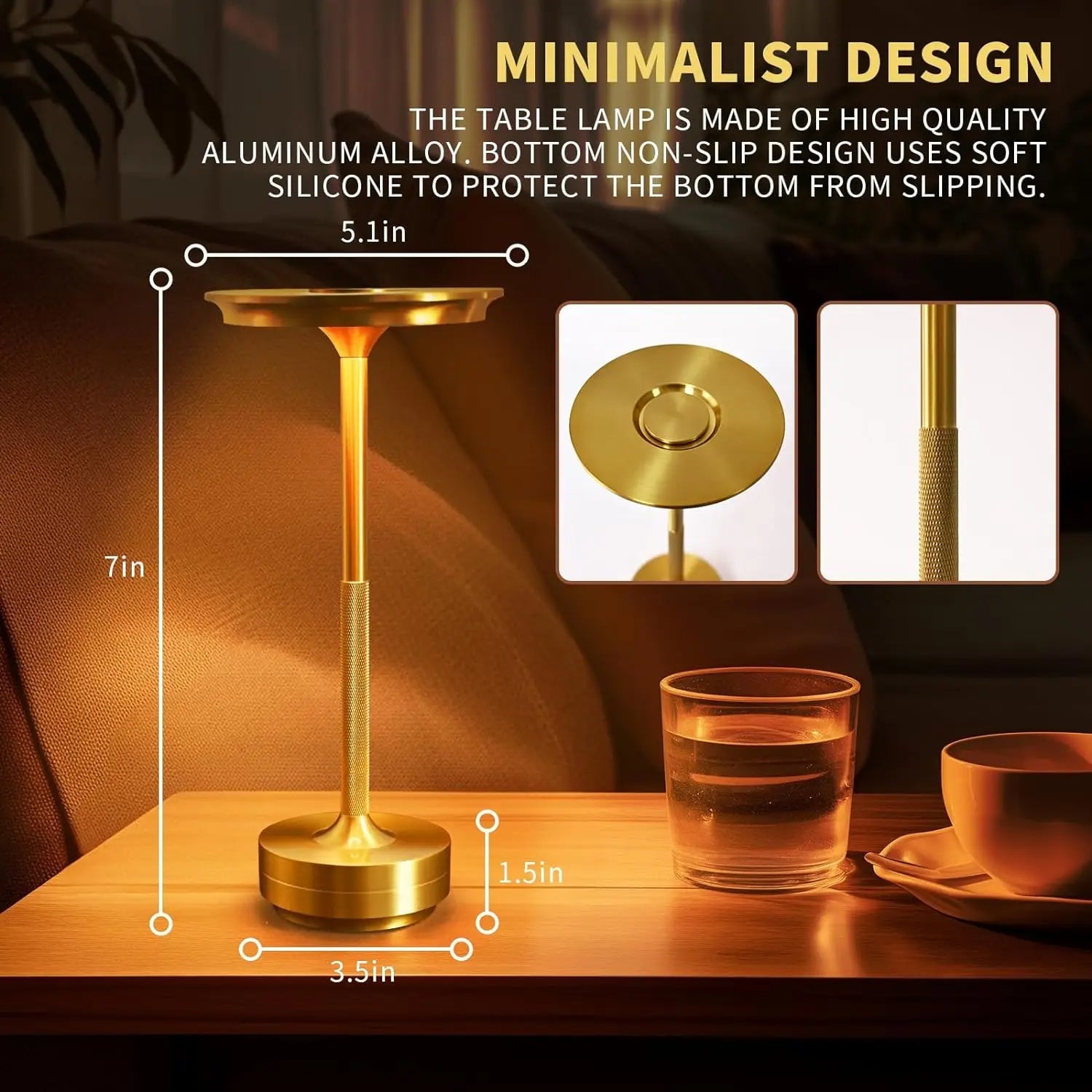 Trådlös Modern Aura Bordslampa - Trådlös Bordslampa med Touchkontroll &amp; Modern Nordisk Design