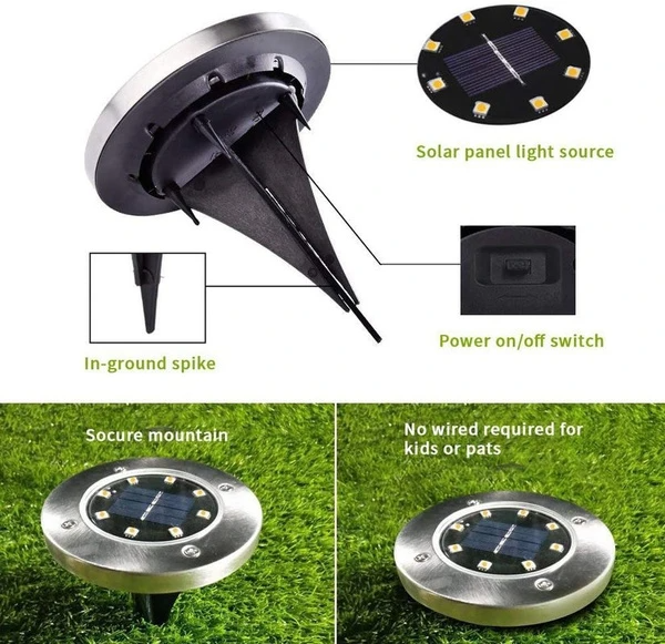 12 Led Solarbelysning För Mark Utomhus Vattentät