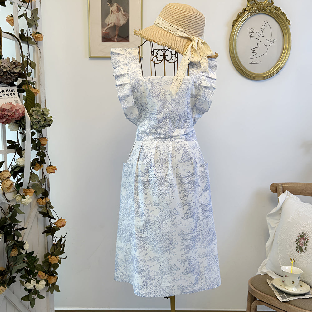 Ruffled Ink Floral Förkläde