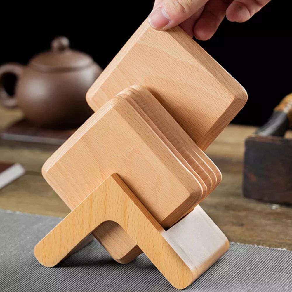 Sleek Stack Träunderlägg Set | 6st