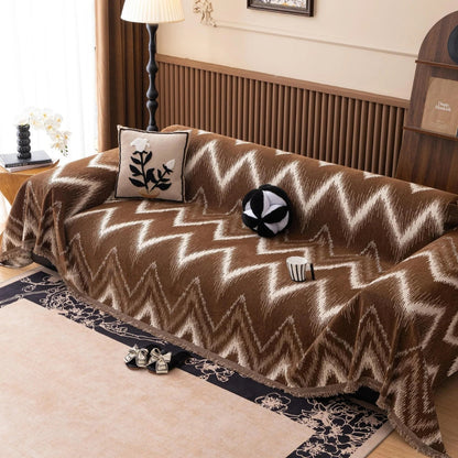 Ockra Streak Texturerat Sofföverdrag