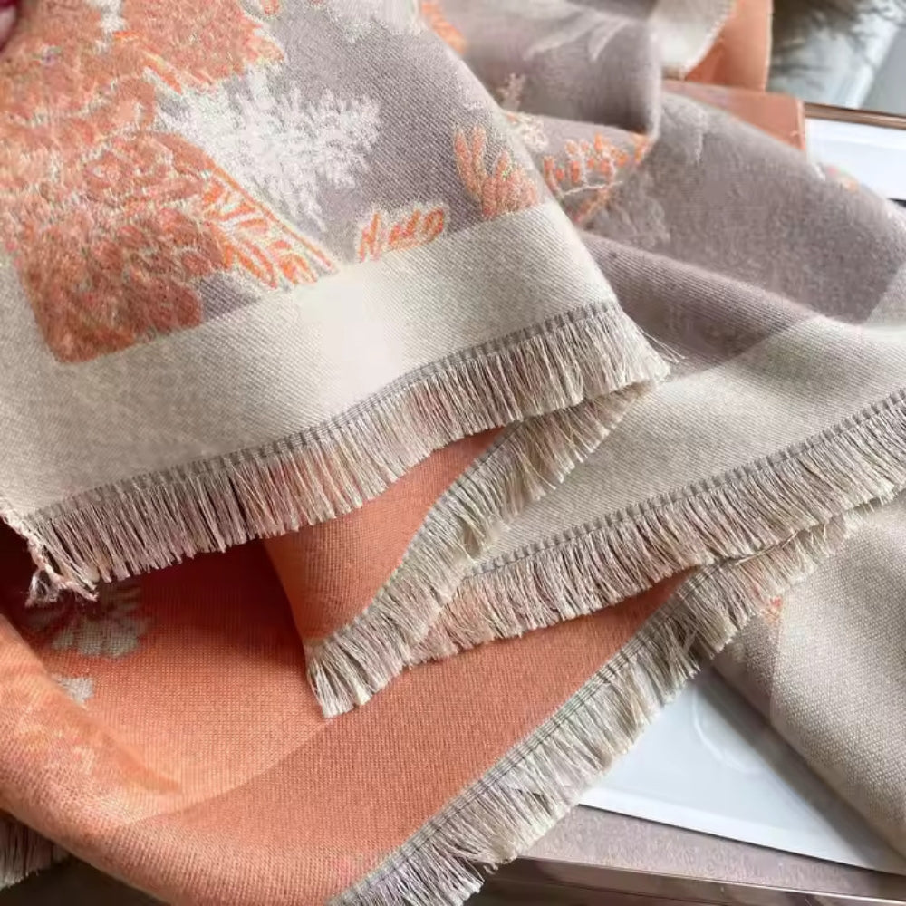 Nuvé Floral Mjuk Dubbel Sidan Scarf