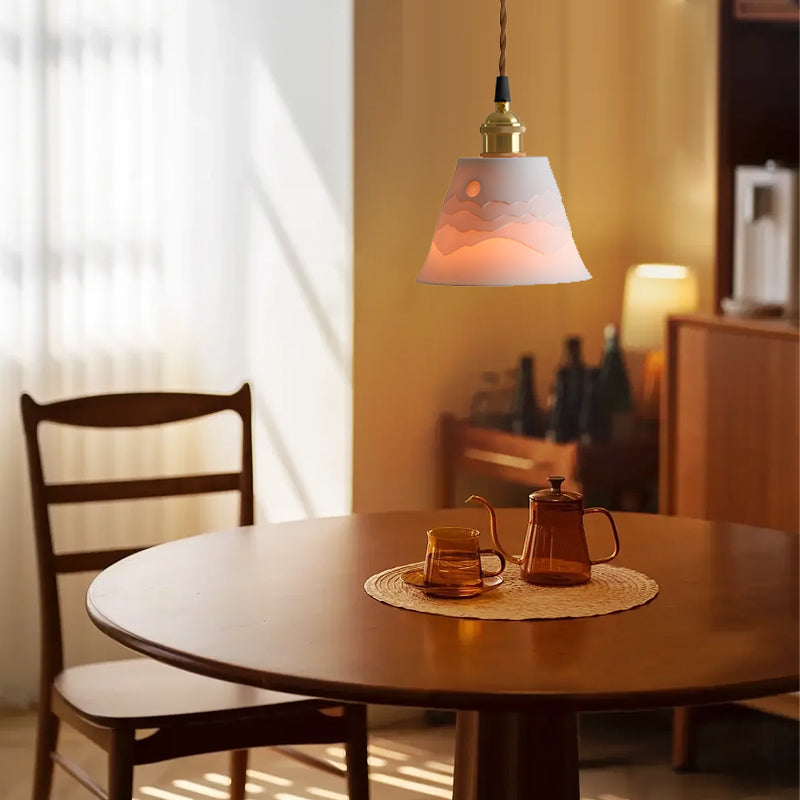 MountainGlow – Stilig keramisk pendel med LED och justerbar höjd