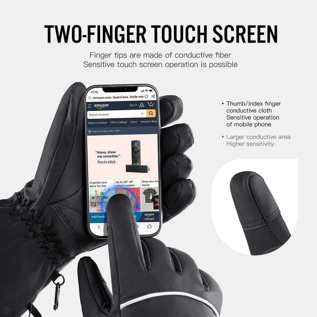 Unisex Värmehandskar - Uppladdningsbara &amp; Touchscreenvänliga (Batterier ingår)