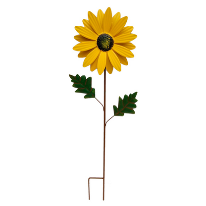 Dekorativ solros av metall för trädgård – Färgade blompinne för utomhus och landskap