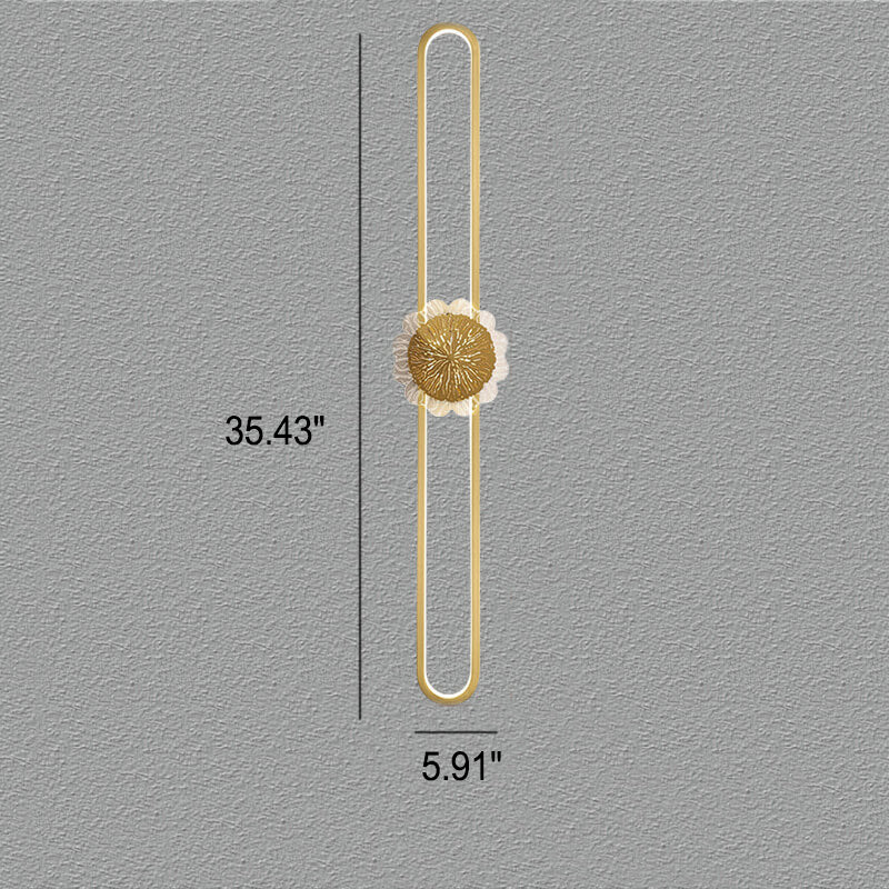 Industriell minimalistisk LED-vägglampa med kopparring