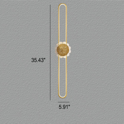 Industriell minimalistisk LED-vägglampa med kopparring