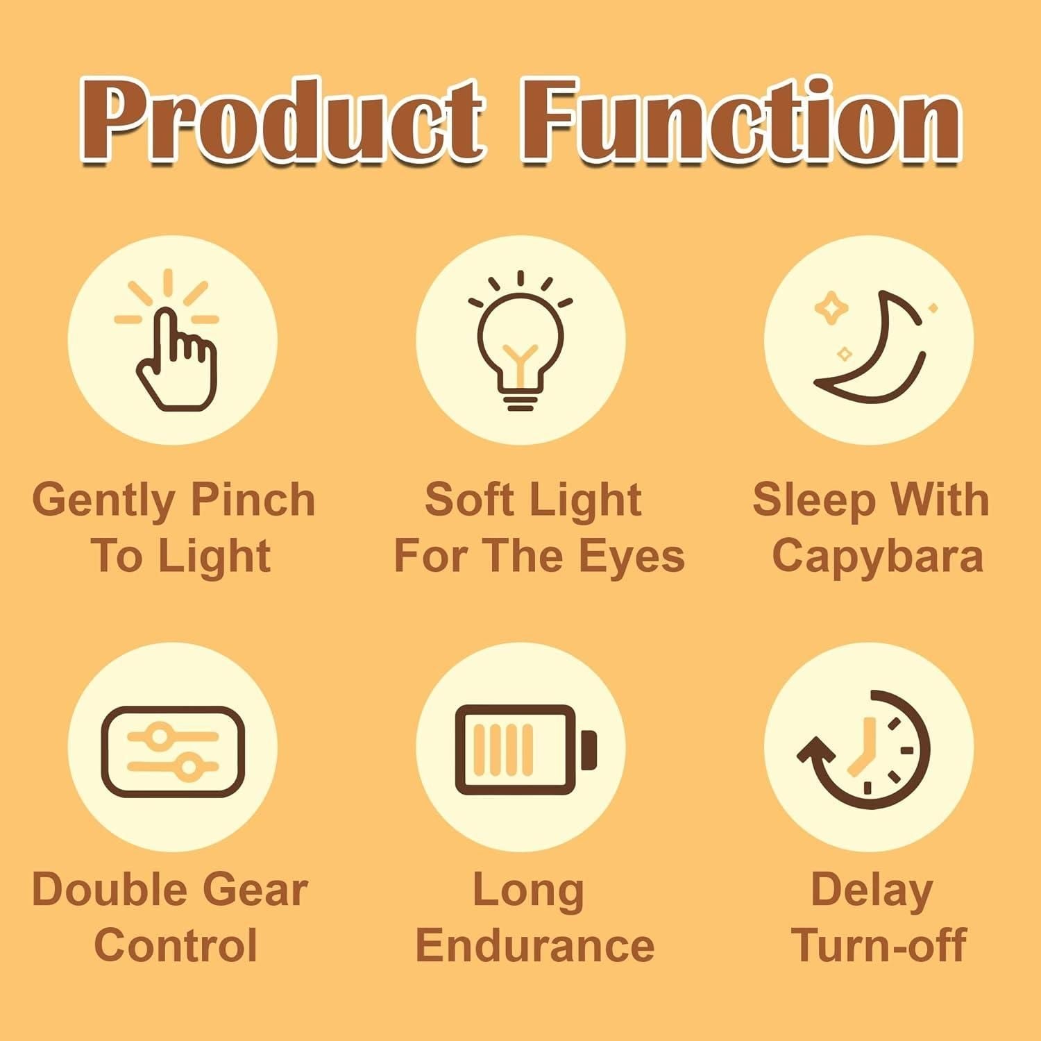 CapySnuggle Light - Capybara Silikon USB Återuppladdningsbart Nattljus