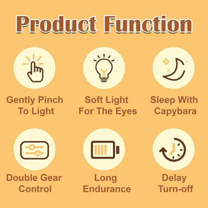 CapySnuggle Light - Capybara Silikon USB Återuppladdningsbart Nattljus