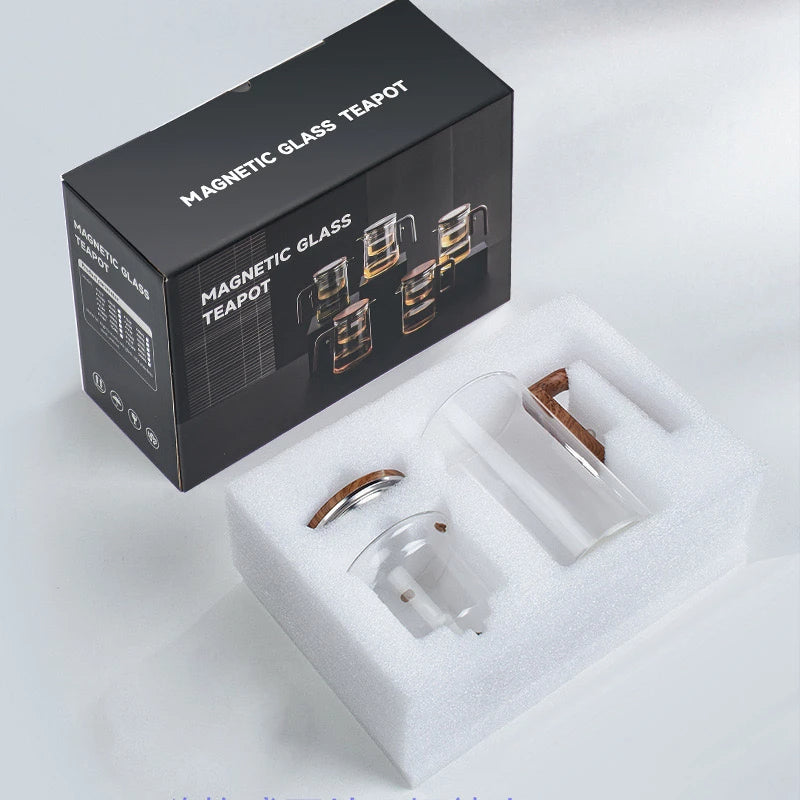 Glas Teapot med Trähandtag