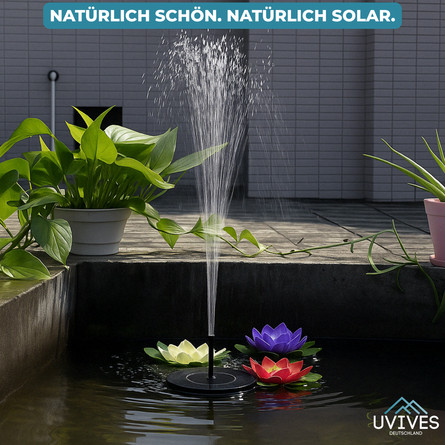 AquaBloom™ – Solart fontän för lugn och elegans i trädgården