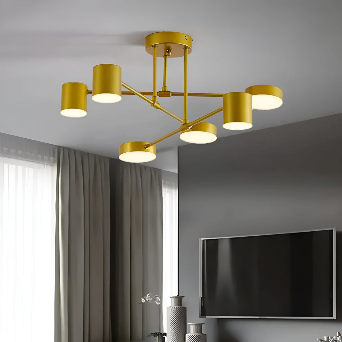 LED-taklampa med 6 armar – Modernt design &amp; Ljust ljus | Perfekt för bostadsutrymmen