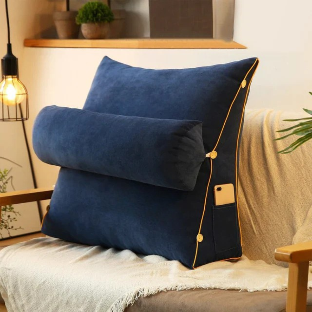 Ryggstödskudde med avtagbar nackrulle