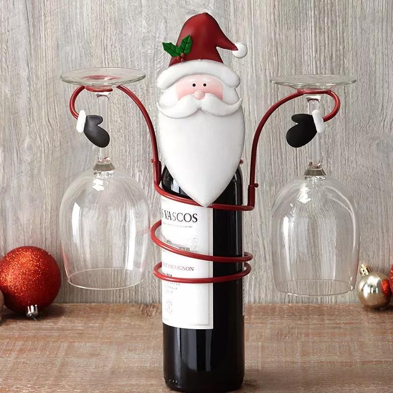 Festliga Cheers Vin glas hållare – Tomte &amp; Snögubbe design för festliga bord