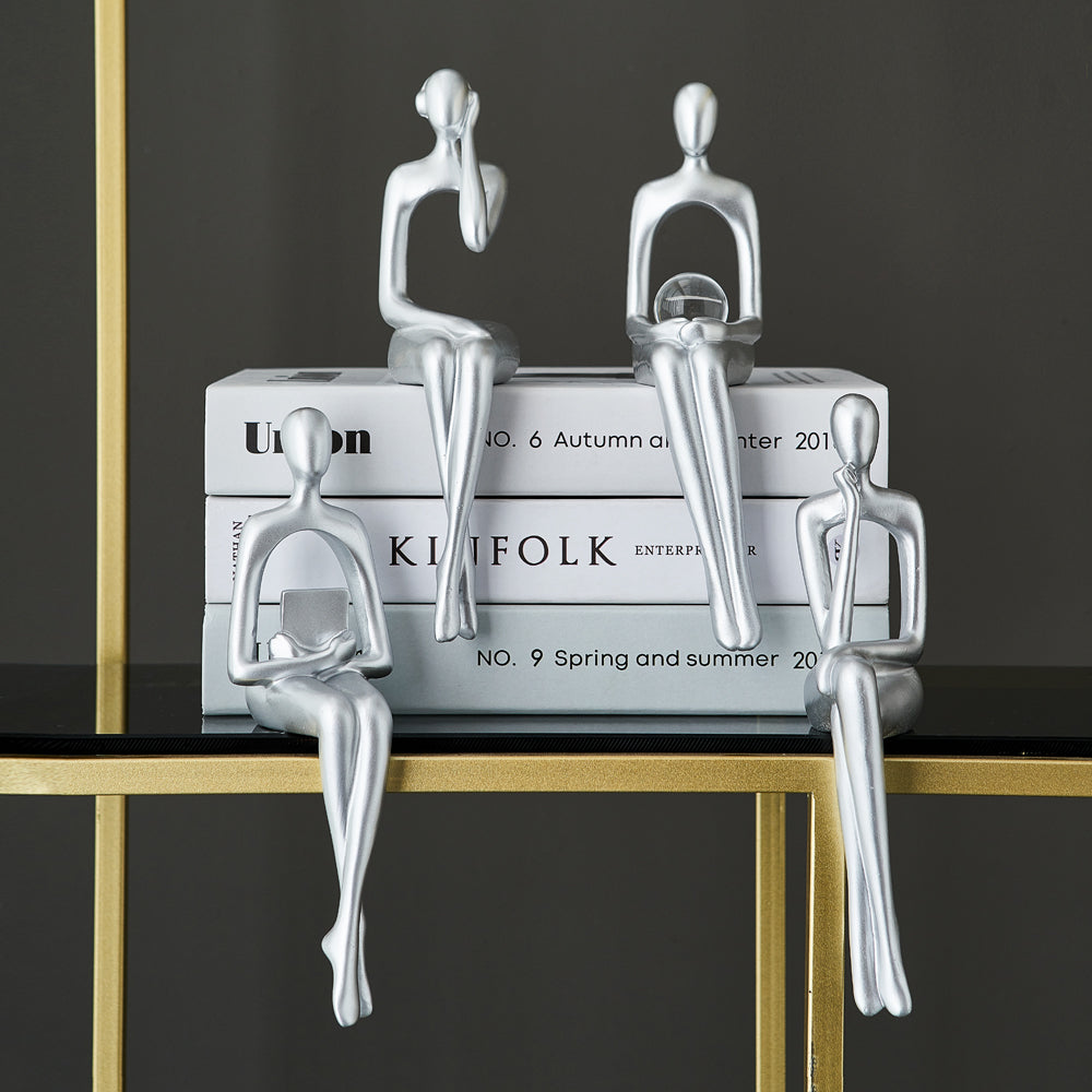 RoyaleGlow Abstrakt Bokhylla Dekor Figuriner för Hem