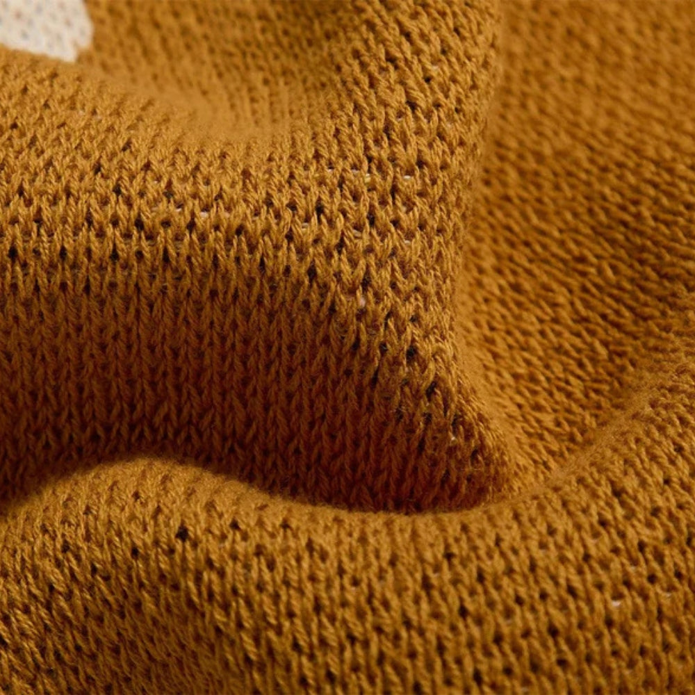 Skandinavisk Fet Blommönster Filt