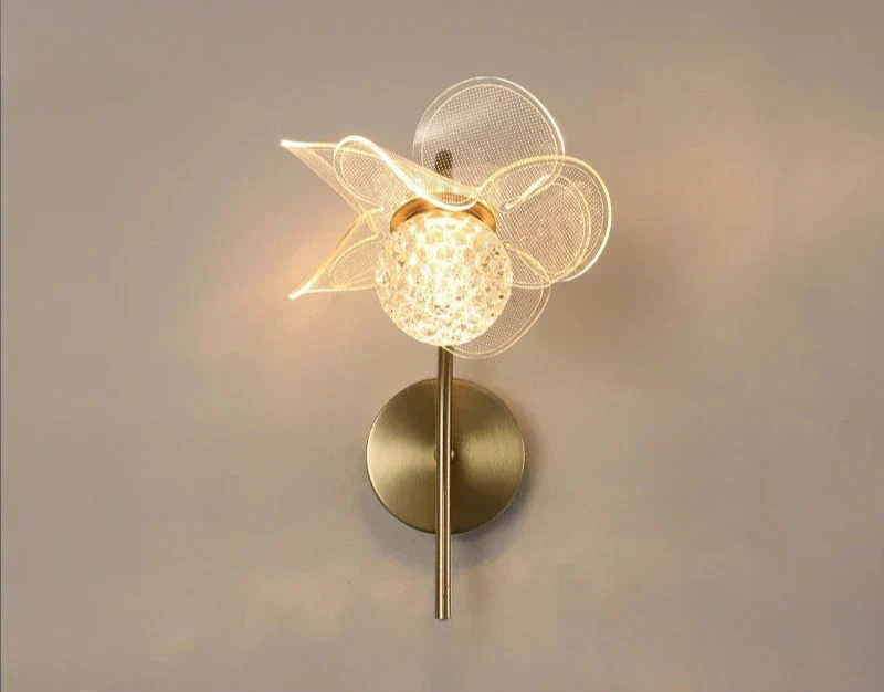 BloomGlow - Modern Blom Vägglampa med LED Belysning