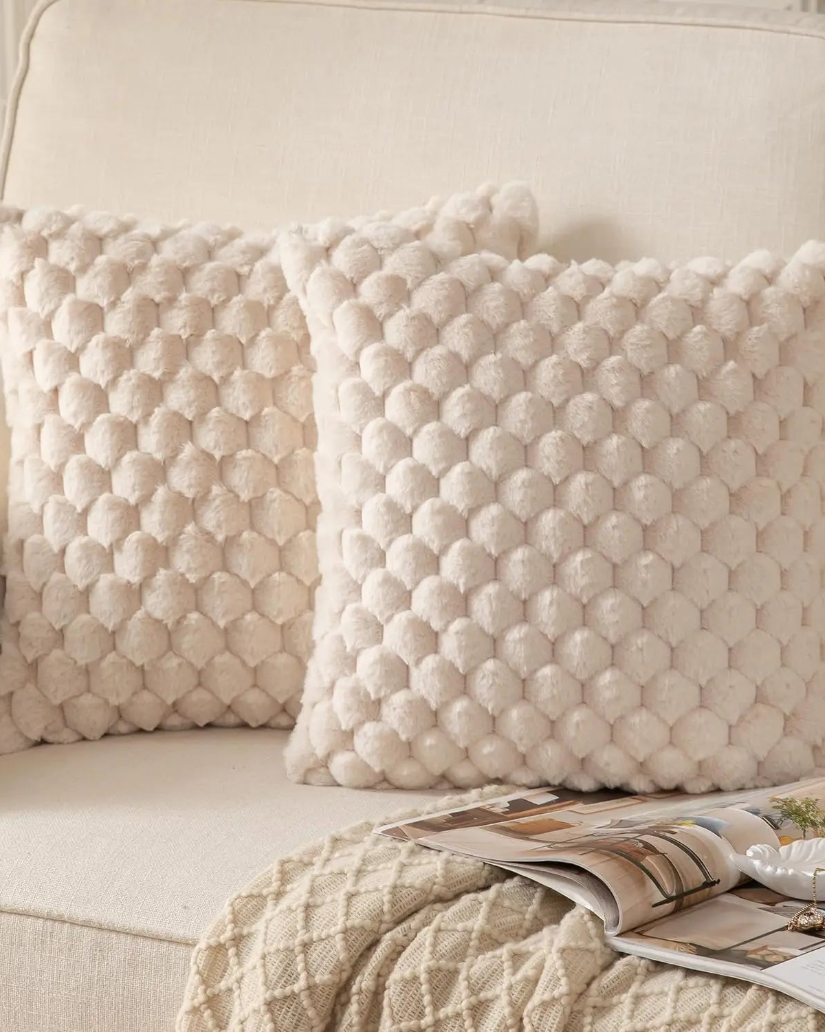 Carvallo – Lyxig Plysch Dekorativ Kudde med Lush Textur för Elegant Komfort