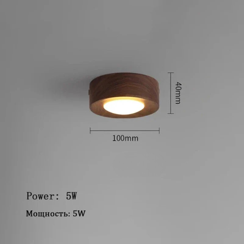 WoodAura - Valnöts Taklampa med LED Spotlight