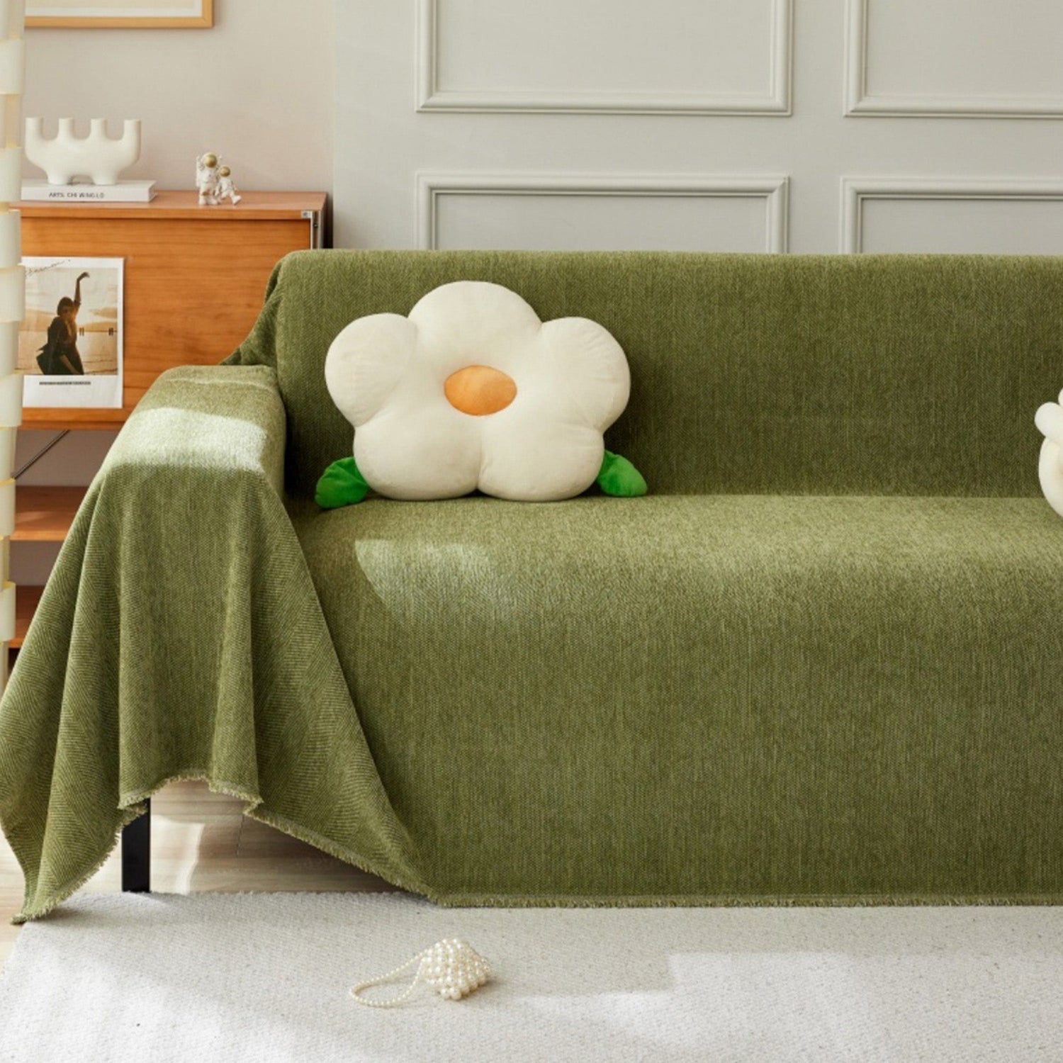 Hållbar husdjursvänlig herringbone sofföverdrag - Modern, stiligt och hållbart soffskydd