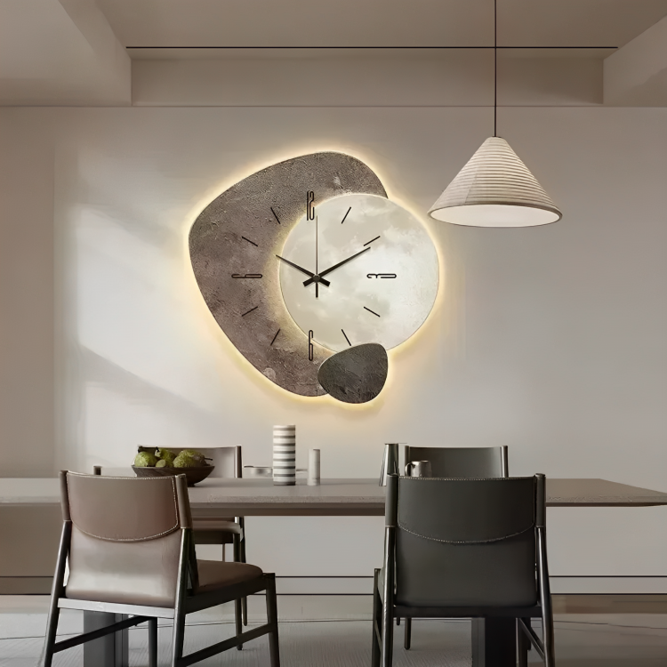 Upplyst Trä väggklocka – Modern LED-ljusfunktion för hemmet
