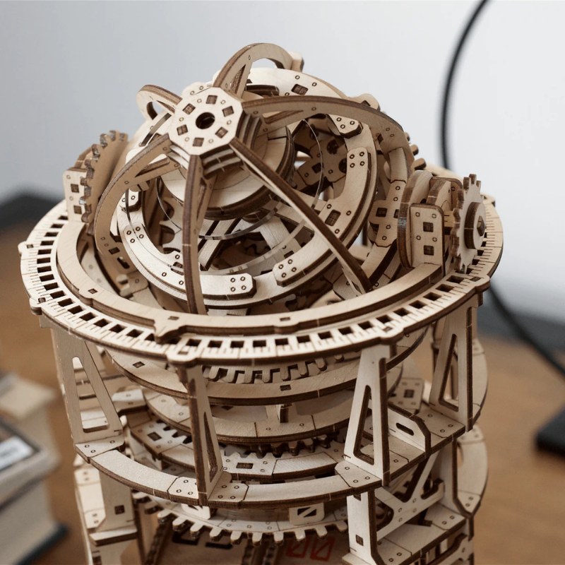 Trähjulsats | 3D DIY pusselur för skrivbord