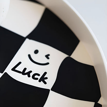 Rund Schackrutig Förvaringsbricka