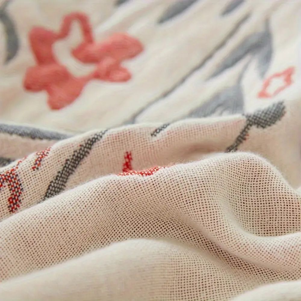 Versailles-inspired reversible floral blanket