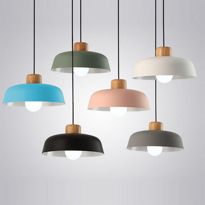 Nordic Creative Pendant Light | Naturligt Trä &amp; Aluminium | Modern Hemljus | 11.81 x 5.51 in | Brick by Brick