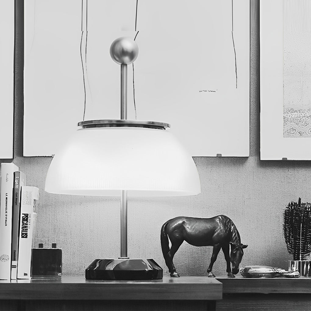 H Bordslampa med Glas Skål Skugga Italiensk Dekorativ Lampa