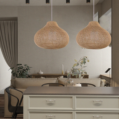 Boho Naturlig Handgjord Ö-lampa