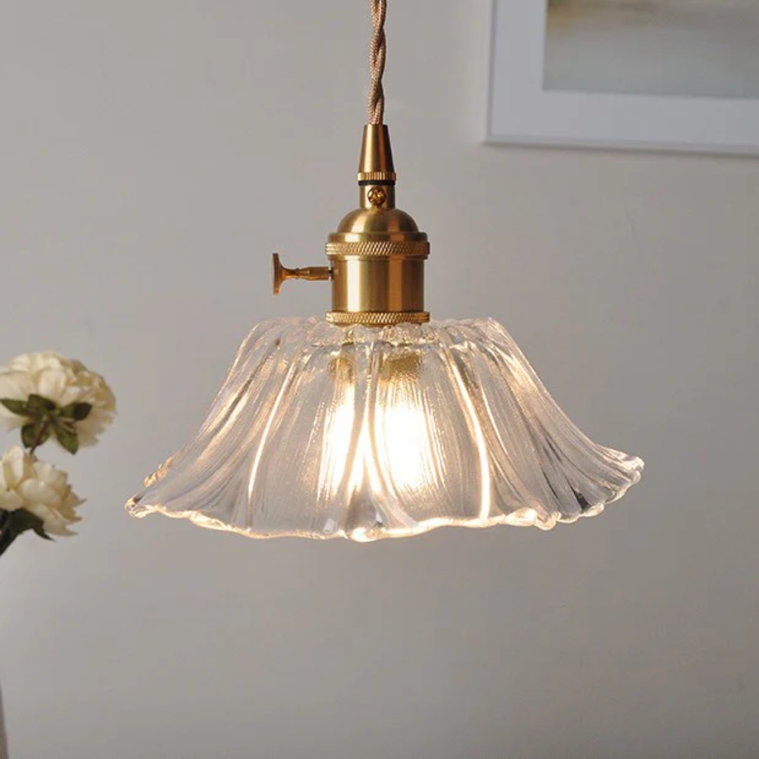 Iphirea Lotus | Hänglampa i glas med varmt LED-ljus