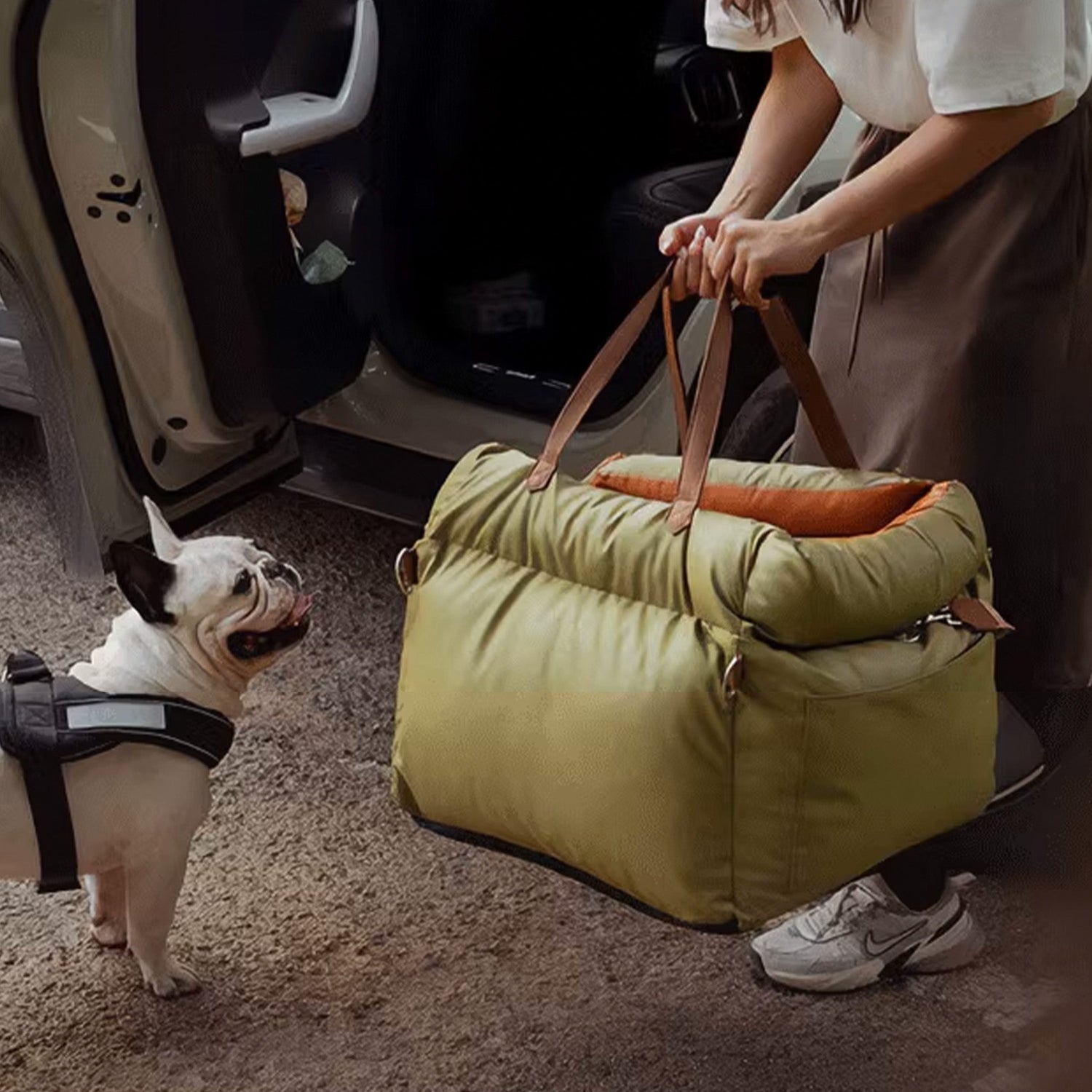 Faux läder hundbooster säng – Stilig, säker och bekväm