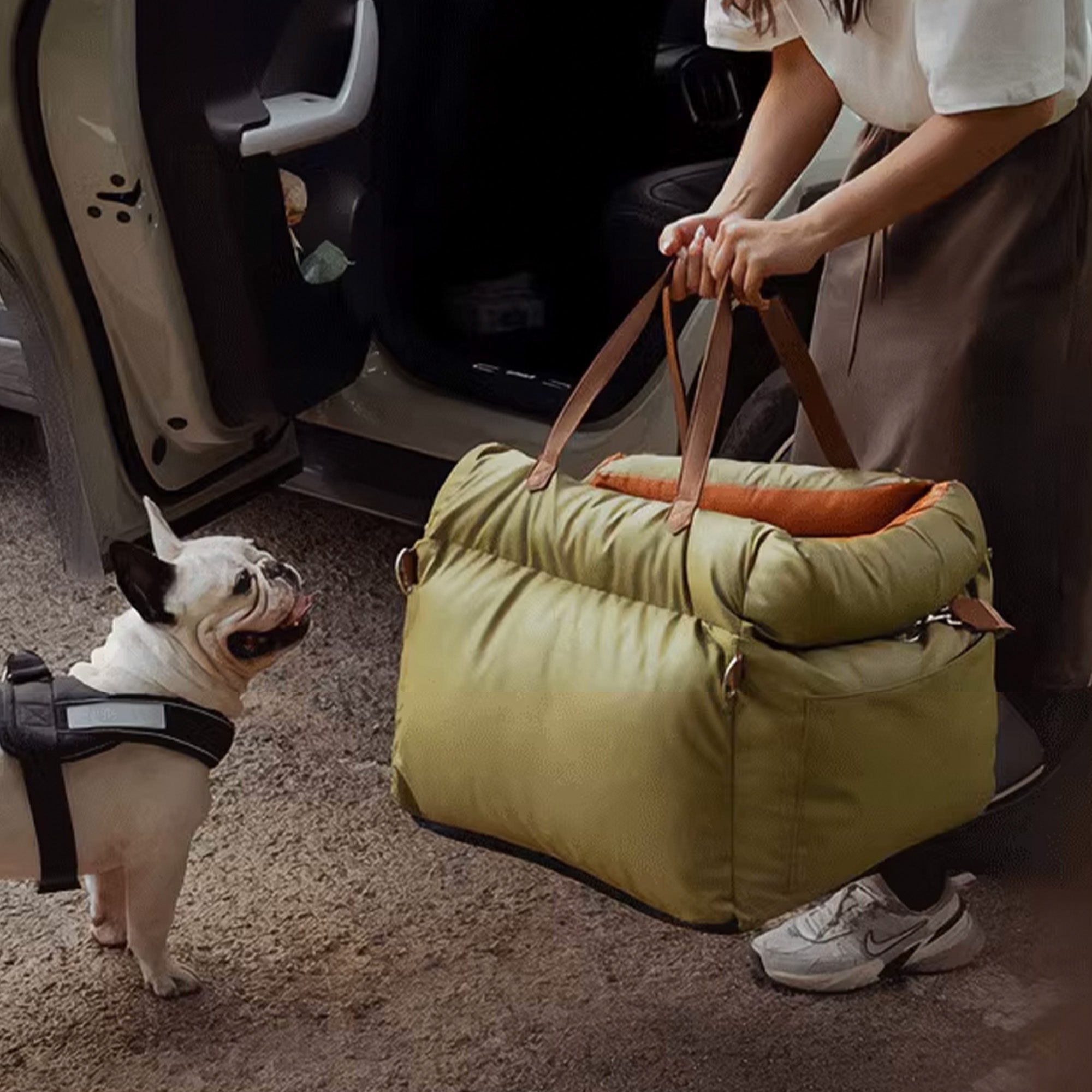 Faux läder hundbooster säng – Stilig, säker och bekväm